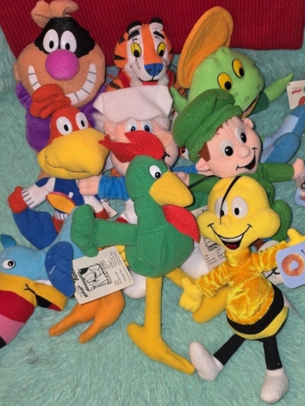 Vintage 90s Kellogg's "Breakfast Bunch" 9 Bean Bag Plush Collection